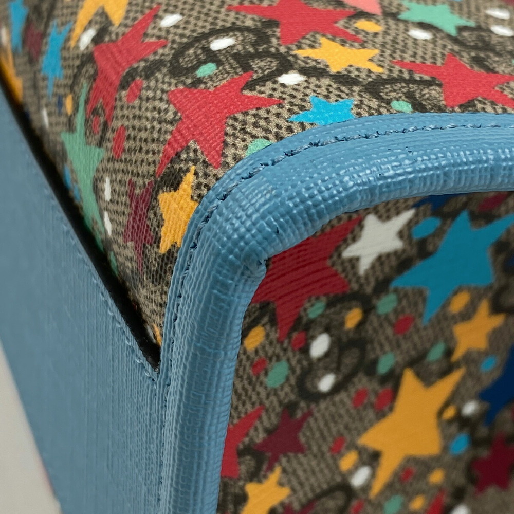 Gucci GG tote bag Star Supreme handbag canvas brown blue multicolor - Picture 3 of 7